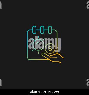 Unlimited PTO gradient vector icon for dark theme Stock Vector