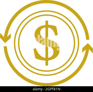 Cash Back Coin Icon Stock Vector