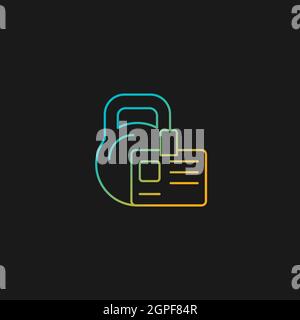 Gym membership gradient vector icon for dark theme Stock Vector