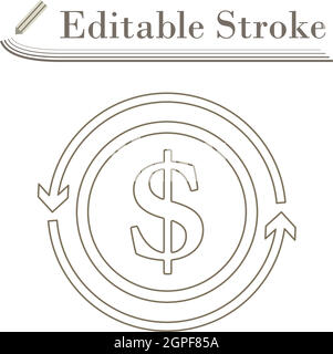 Cash Back Coin Icon Stock Vector