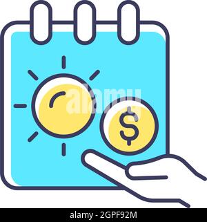 Unlimited PTO RGB color icon Stock Vector