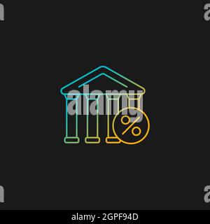 Free tickets to museums gradient vector icon for dark theme Stock Vector
