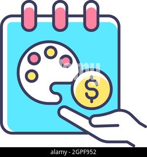 Paid sabbatical leave RGB color icon Stock Vector