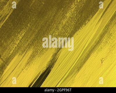 Abstract art background dark yellow and golden colors. Watercolor painting on canvas with olive gradient. Acrylic texture backdrop with brushstroke pa Stock Photo