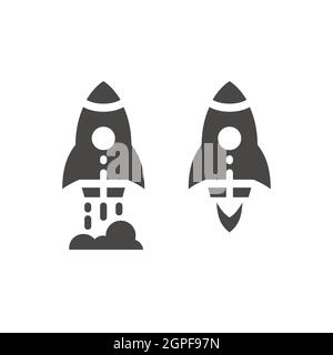 Rocket shuttle black vector icon Stock Vector