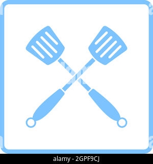 Crossed Frying Spatula Stock Vector