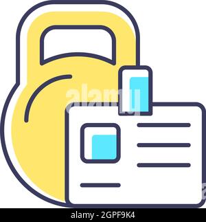 Gym membership RGB color icon Stock Vector