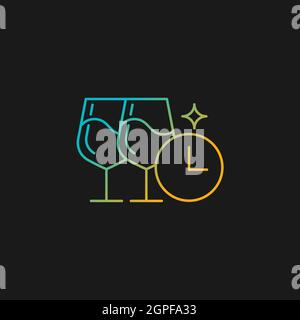 Company happy hour gradient vector icon for dark theme Stock Vector
