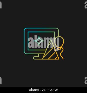 Office party gradient vector icon for dark theme Stock Vector