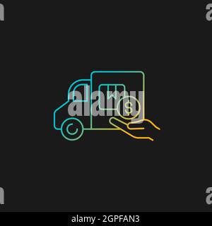 Relocation assistance gradient vector icon for dark theme Stock Vector