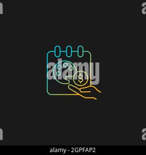 Paid sabbatical leave gradient vector icon for dark theme Stock Vector