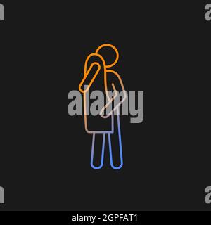 Dry with towel gradient vector icon for dark theme Stock Vector