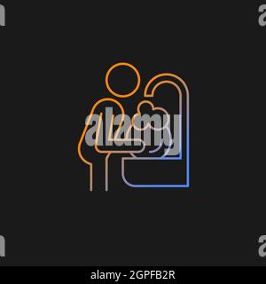 Wash dishes gradient vector icon for dark theme Stock Vector