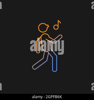 Whistle gradient vector icon for dark theme Stock Vector