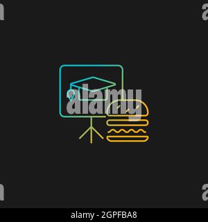 Lunch and learns gradient vector icon for dark theme Stock Vector