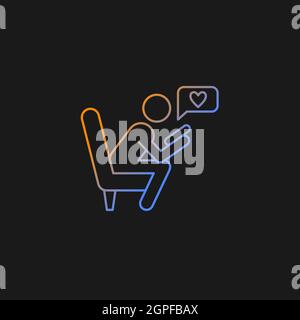 Check social network gradient vector icon for dark theme Stock Vector