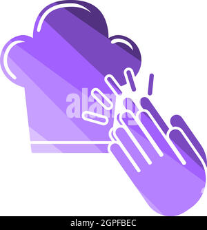 Clapping Palms To Toque Icon Stock Vector
