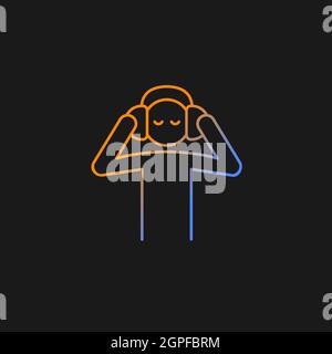 Listen to music gradient vector icon for dark theme Stock Vector