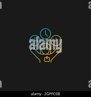 Flexible hours gradient vector icon for dark theme Stock Vector
