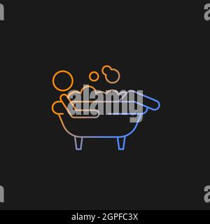 Bathe gradient vector icon for dark theme Stock Vector