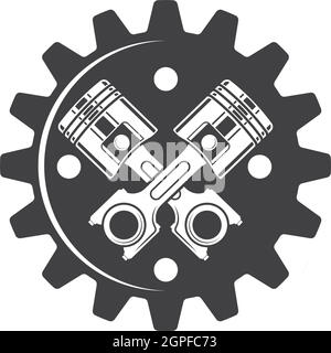 piston gear vector icon illustration design Stock Vector