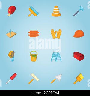 Building tools icons set, cartoon style Stock Vector Image & Art - Alamy