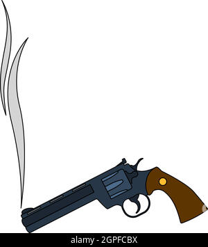 Smoking Revolver Icon Stock Vector