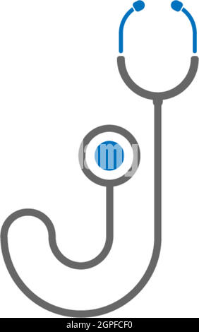 Letter J stethoscope medical logo Stock Vector