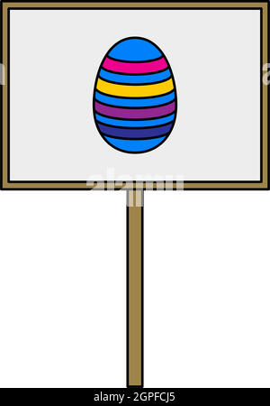 Easter Pointer With Egg Icon Stock Vector