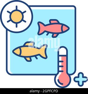 Heat treatment RGB color icon Stock Vector