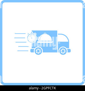 Fast Food Delivery Car Icon Stock Vector