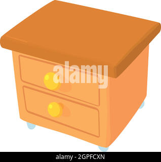 Bedside table icon logo sign vector outline in black and white color ...