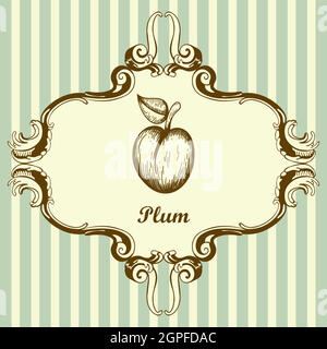 Icon Of Plum Stock Vector
