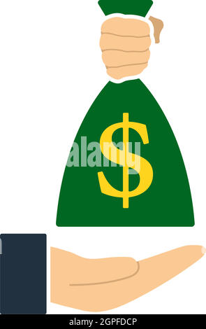 Hand Holding The Money Bag Icon Stock Vector