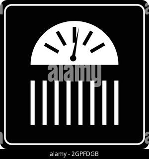 Black scale icon, simple style Stock Vector
