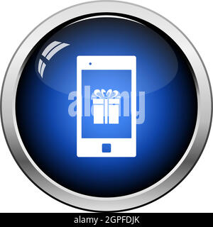 Smartphone With Gift Box On Screen Icon Stock Vector