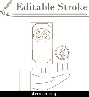 Cash Back To Hand Icon Stock Vector
