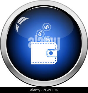 Golden Coins Fall In Purse Icon Stock Vector