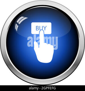 Finger Push The Buy Button Icon Stock Vector