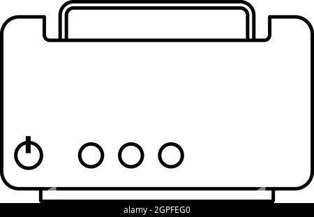 Toaster icon, outline style Stock Vector