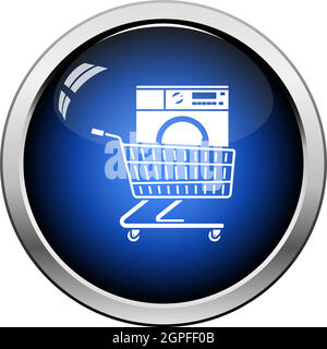 Shopping Cart With Washing Machine Icon Stock Vector