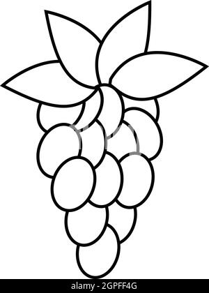 Bunch of grapes freehand pencil drawing isolated on white background • wall  stickers wine, vegetate, vegetarian | myloview.com