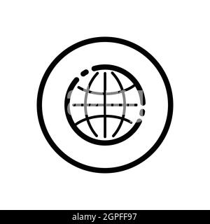 Planet Earth Globe Icon Outline Illustration Stock Vector Image & Art ...