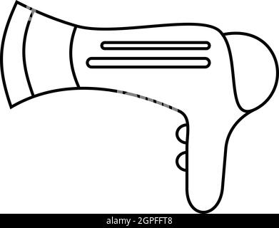 Hairdryer icon, outline style Stock Vector