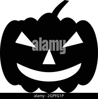 Pumpkin on halloween icon, simple style Stock Vector