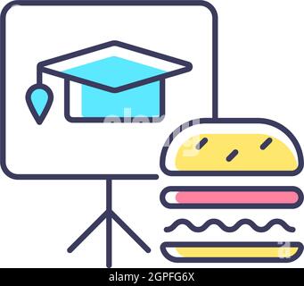 Lunch and learns RGB color icon Stock Vector
