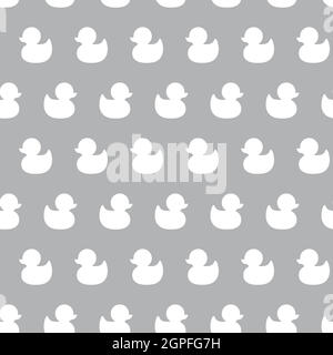 Ducklings seamless pattern in white and grey Stock Vector