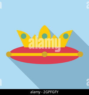 Crown icon, flat style Stock Vector