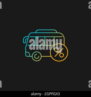 Commuting assistance gradient vector icon for dark theme Stock Vector
