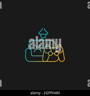 Game room gradient vector icon for dark theme Stock Vector